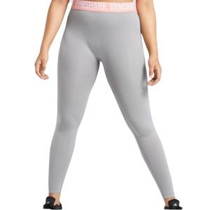 Gymshark Fit Seamless Leggings - Light Grey and Pink